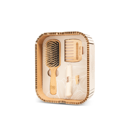 Hair Pleasure Set, Wooden Brush and Comb, Long Hair