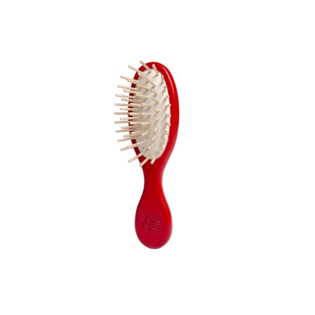 Red Mini Oval Hair Brush | Gentle on Scalp & Hair