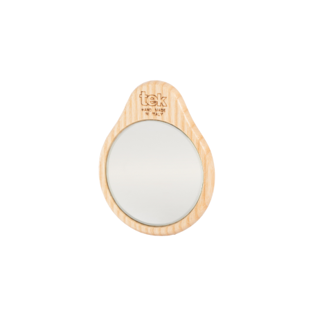 Handmade Round Ash Wood Mirror | Cotton Pouch Included