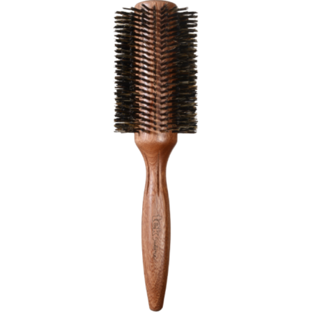 Round Brush in Mahogany Wood with Reinforced Boar Hair Bristles - 65mm