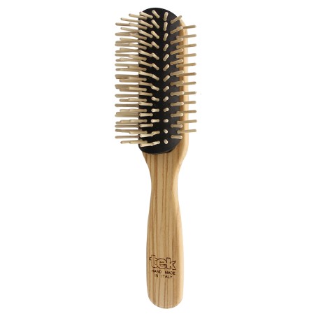 Semi-Circular Wooden Brush with Short Teeth | Ideal for Fringe, Bangs and Blow-Dry Styling