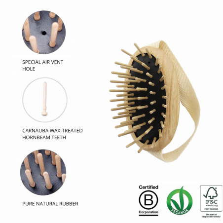 Scalp Massage Brush in FSC® Wood – Ideal for Stimulating Microcirculation and Treatment Absorption