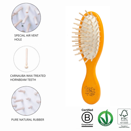 Orange Mini Oval Brush | Gentle on Scalp & Hair