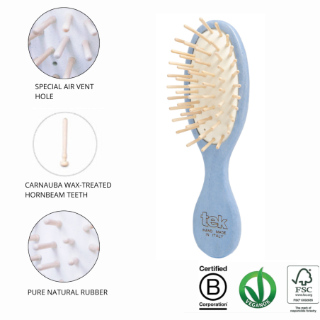 Blue Mini Oval Hair Brush | Gentle on Scalp & Hair