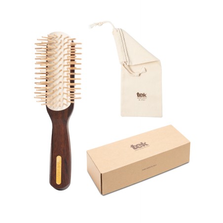 Large Pull-Apart Brush with Short Pins in Ovangkol Wood