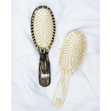 Spazzola Ovale in Rodoide Scura – Dente Corto | Ideale per Capelli Lunghi e Fini