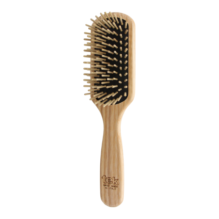 Cepillo Paddle Rectangular Mediano con Cerdas Cortas de Madera de Carpe | Para Cabello Corto y Medio