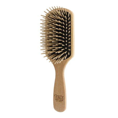 Cepillo Rectangular Grande con Púas Largas de Madera de Carpe | Cabello Largo y Grueso