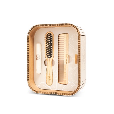 Hair Pleasure Set | Cepillo + Peine de madera para cabello corto