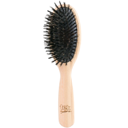 Cepillo ovalado grande con cerdas 100 % de jabalí | Ideal para el cuidado de las extensiones de cabello