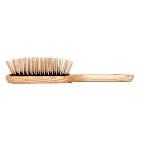 Cepillo Rectangular Grande con Púas Largas de Madera de Carpe | Cabello Largo y Grueso
