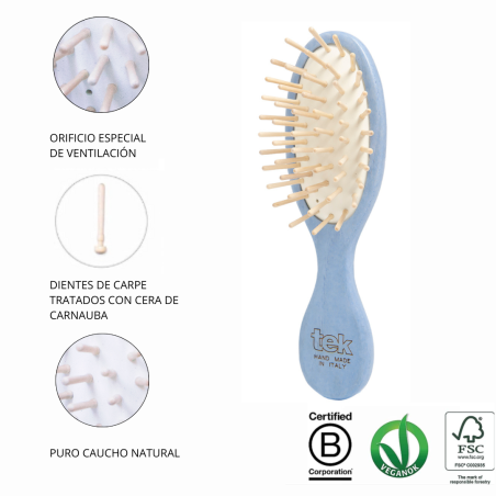 Cepillo Ovalado Mini Azul | Suave para el Cuero Cabelludo & el Cabello