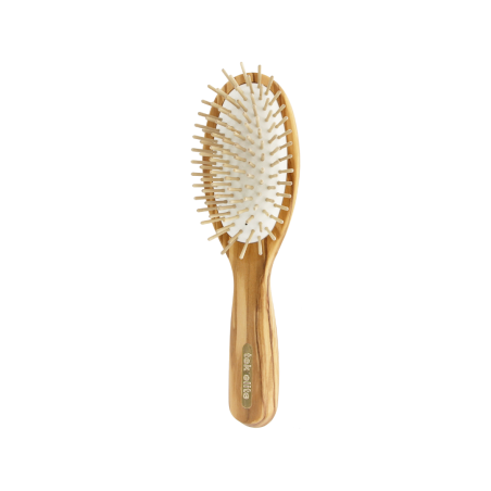 Cepillo Oval Grande con Diente Corto de Madera de Olivo