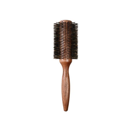 Brosse ronde en bois d’acajou à poils de sanglier renforcé - 65 mm