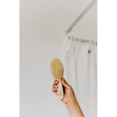 Brosse à cheveux en bois avec poils en nylon | De 0 à 2 ans – Idéale pour éliminer les croûtes de lait
