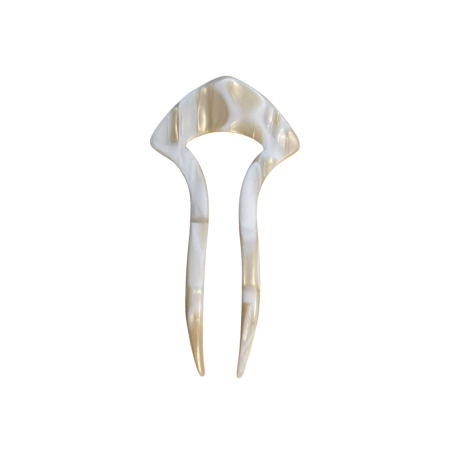 Spillone Capelli In Rodoide Bianco | Modello Squadrato