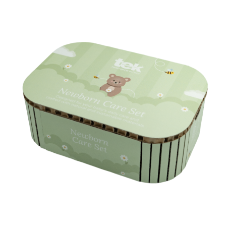 Newborn Care Set (0–1 an) | Brosse, peigne et éponge naturelle pour le soin de bébé