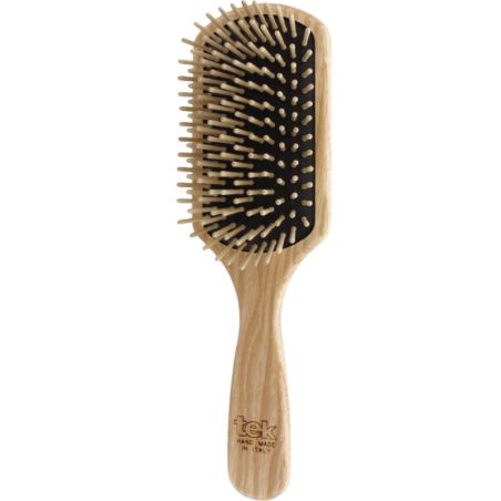 Brosse à cheveux rectangulaire avec picots courts en bois de charme | Pour cheveux courts à moyens