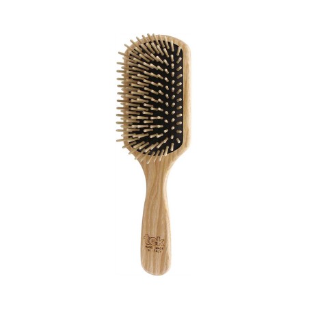 Grande brosse rectangulaire en bois de frêne et dent courte. Convient aux cheveux longs, mi-longs et raides.