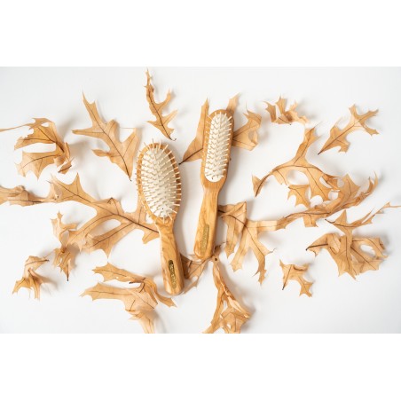 Brosse rectangulaire à dent courte en bois d’olivier