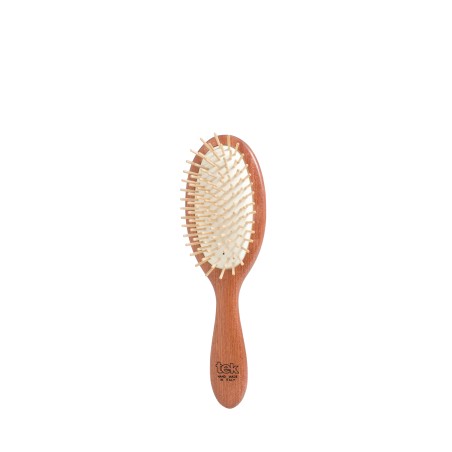 Brosse ovale acajou à dent courte