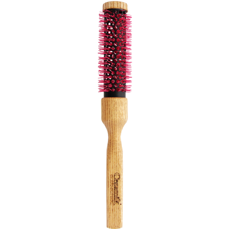 Brosse Thermique en Céramique Ø 24 mm | Cheveux Moyens, Manche en Bois Naturel