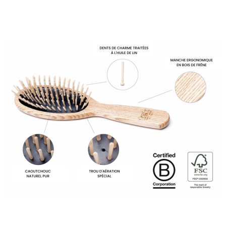 Brosse ovale grande universelle à dent courte