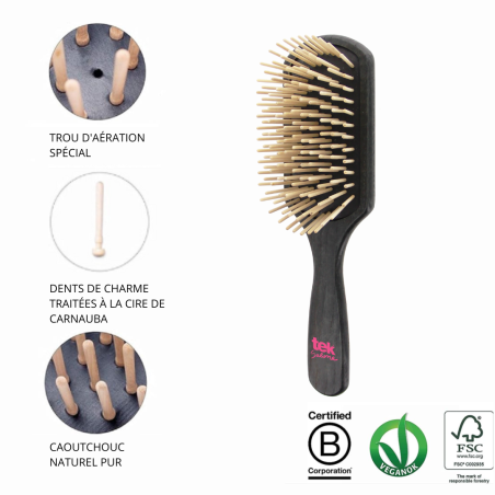 Brosse rectangulaire grande noire à dent longue