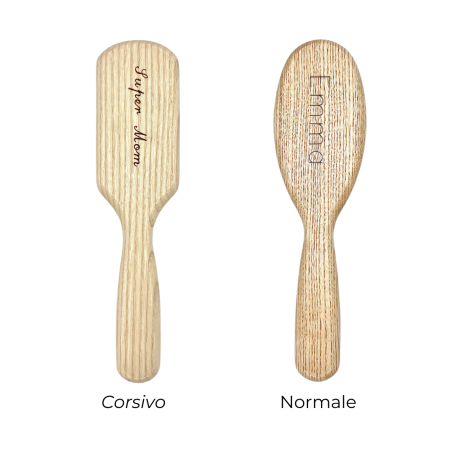 Spazzola Ovale Grande con Dente Corto in Legno di Olivo