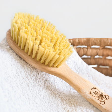 Spazzola per Capelli in Legno con Setole in Nylon | Da 0 a 2 anni – Ideale per la Rimozione della Crosta Lattea