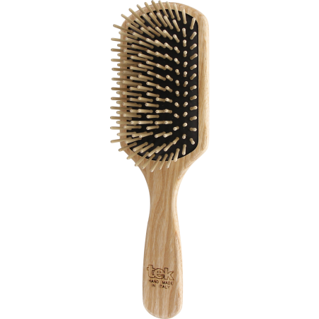 Spazzola Rettangolare con Denti Corti in Legno di Carpino | Per Capelli da Corti a Medi