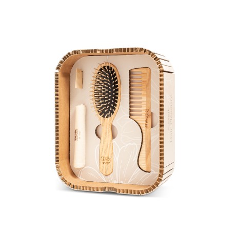 Hair Pleasure Set | Kit Spazzola + Pettine in Legno per Capelli Medi