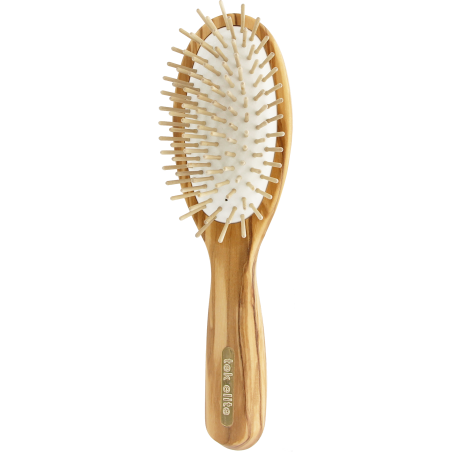Spazzola Ovale Grande con Dente Corto in Legno di Olivo