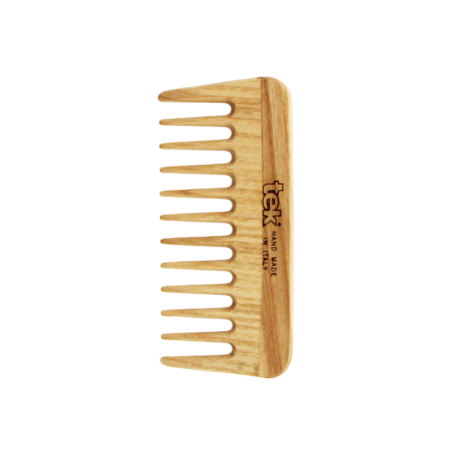 Mini Pettine in Legno a Denti Radi Senza Manico | Per Tutti i Tipi di Capelli