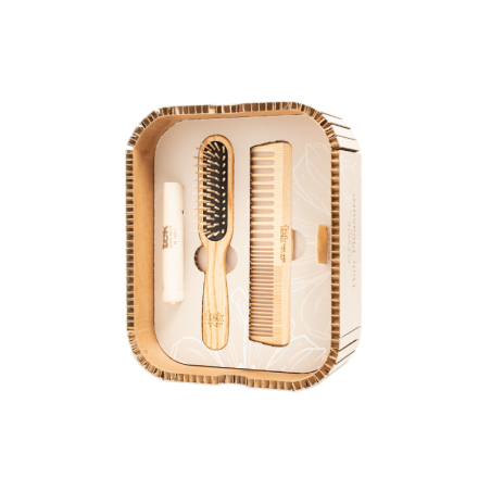 Hair pleasure Set | Spazzola + Pettine in Legno per Capelli Corti