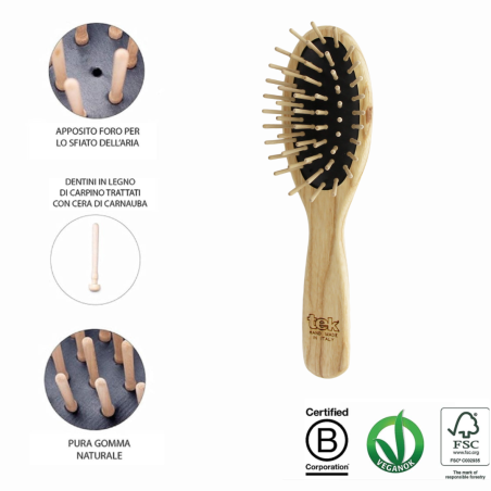 Spazzola Ovale Piccola Formato Viaggio | Delicata su Cute & Capelli