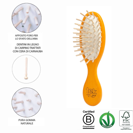 Spazzola Ovale Arancione Formato Mini | Delicata su Cute & Capelli